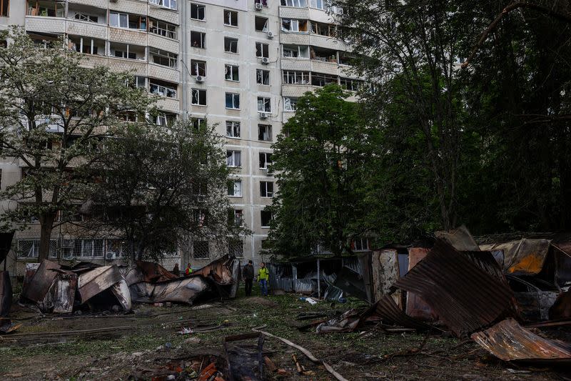 Aftermath of a Rusasian air strike in Kharkiv