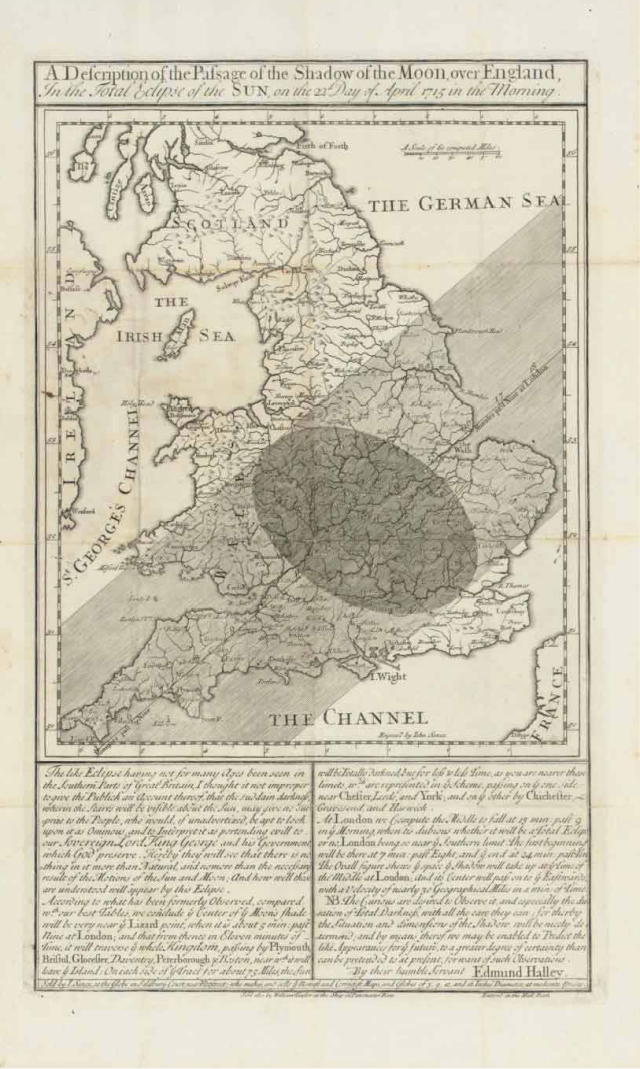 Edmund Halley 1715 eclipse map.