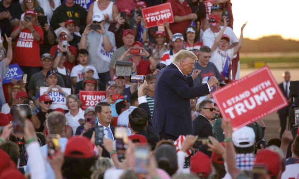 People show their support for former President Donald Trump in Waco, Texas over the weekend.