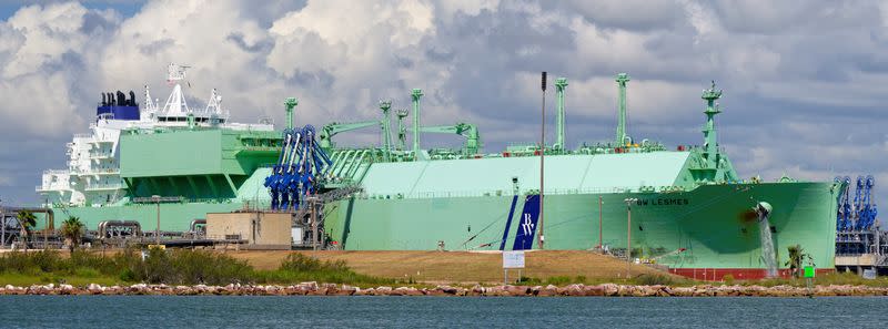 A view of the BW Lesmes tanker at Freeport, Texas