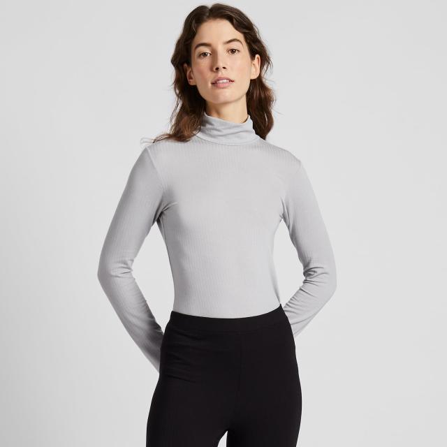 Uniqlo + Heattech Extra Warm Ribbed High Neck Thermal Bodysuit