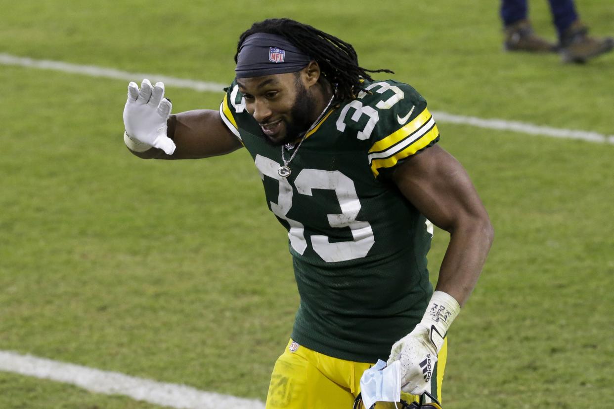 Green Bay Packers' Aaron Jones 