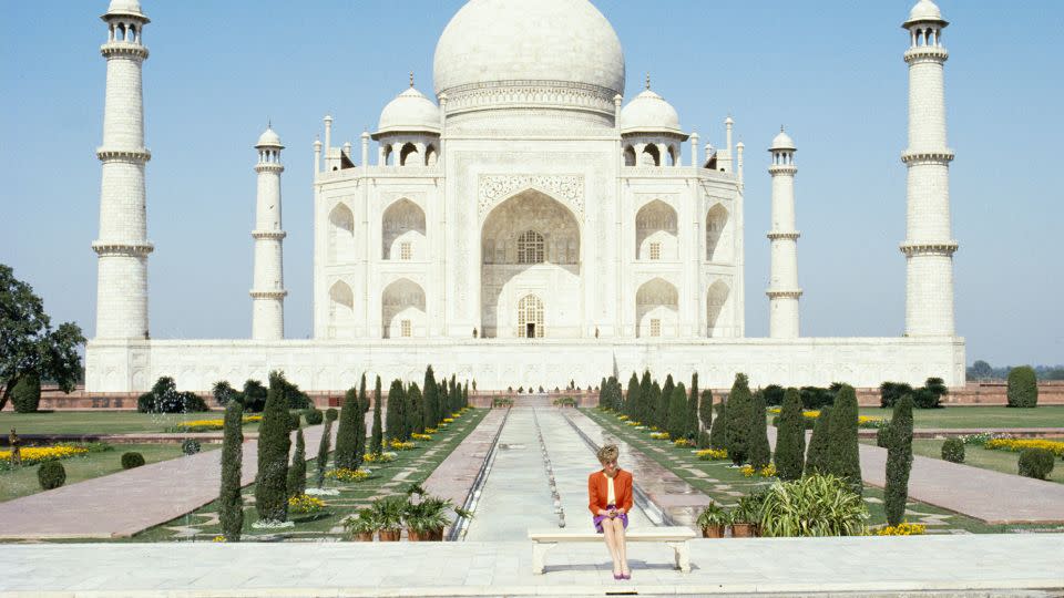 The princess visited the Taj Mahal in Agra, India, on February 11, 1992. - Anwar Hussein
