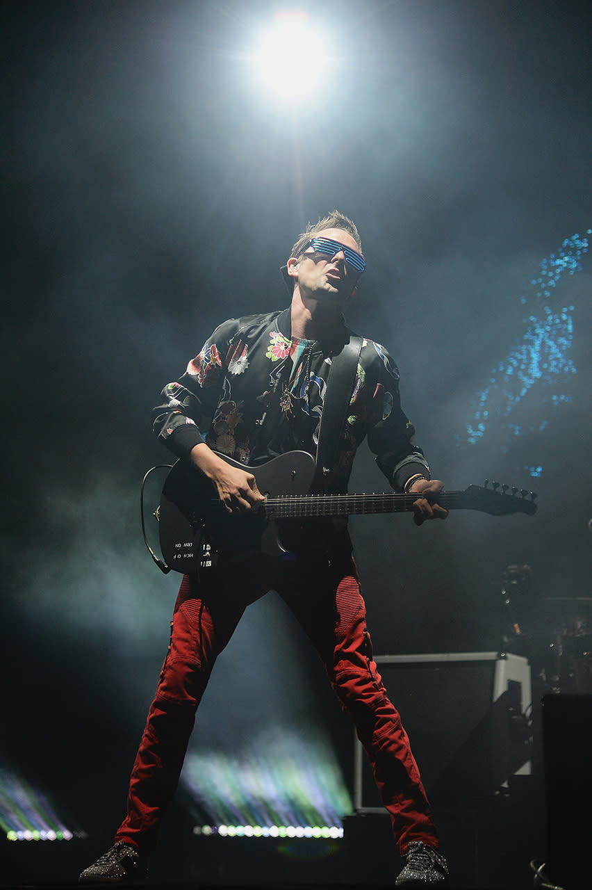 <p>Matt Bellamy of Muse performs onstage during the 2017 Firefly Music Festival on June 18, 2017 in Dover, Delaware. (Photo by Kevin Mazur/Getty Images for Firefly) </p>