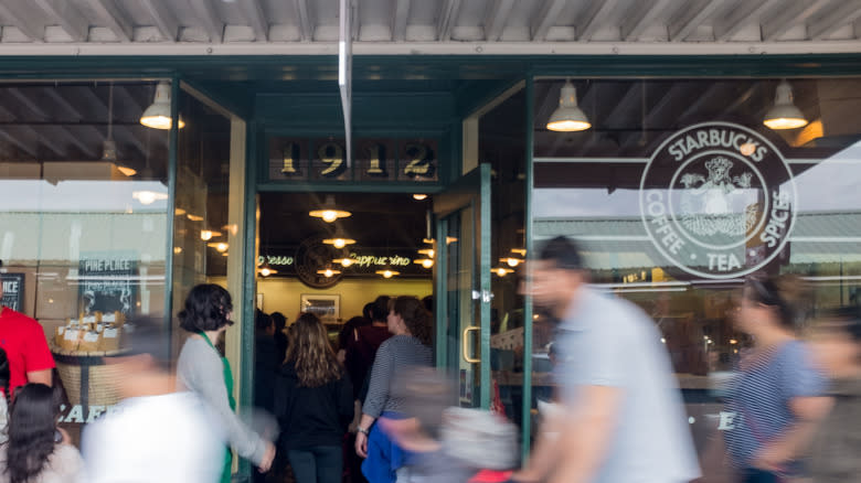 exterior of Starbucks store