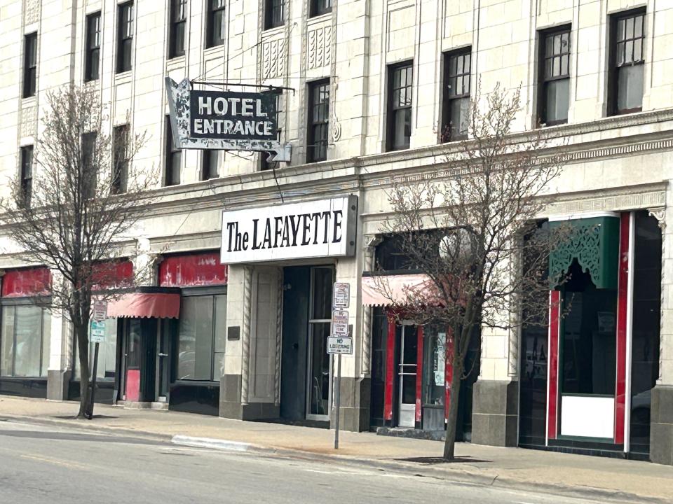 The Lafayette Hotel, seen here on Friday, March 29, 2024, is at the corner of North Church and Mulberry streets in downtown Rockford.