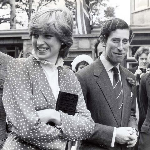 <p>James Gray/Daily Mail/Shutterstock</p> Lady Diana Spencer and Prince Charles in 1981