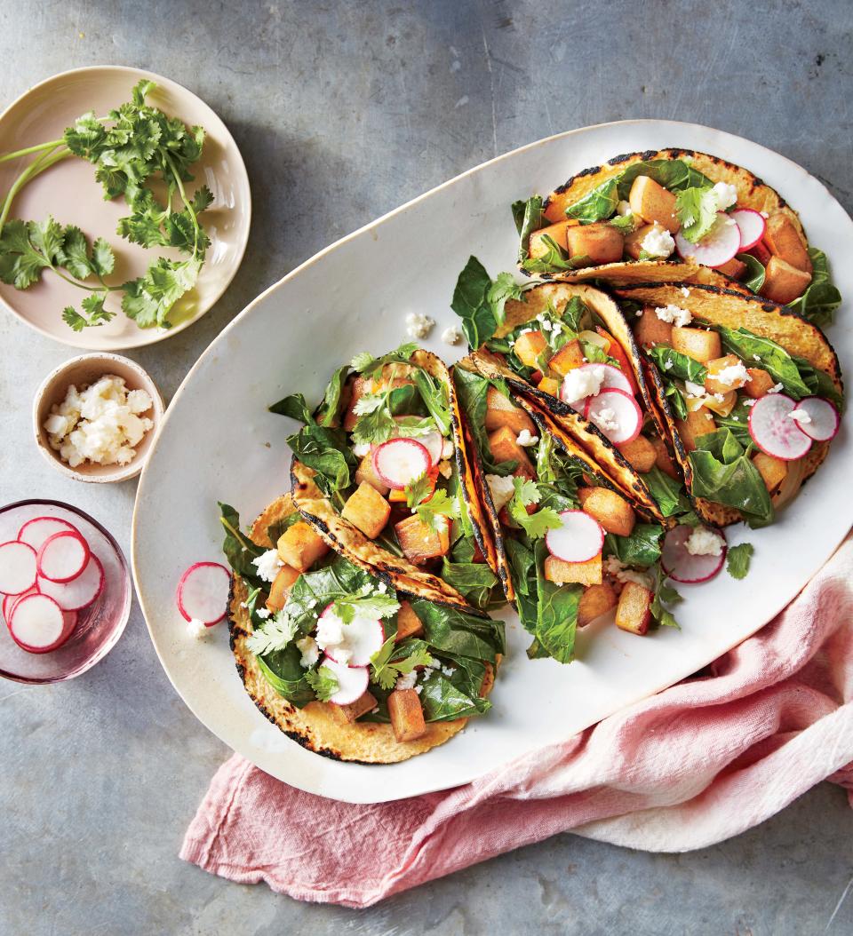 Smoky Potato and Greens Tacos