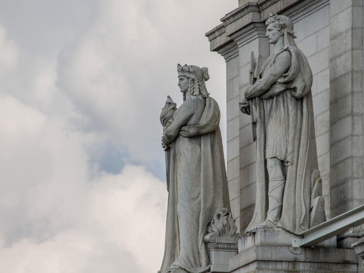 Statues on Union Station in Washington, DC