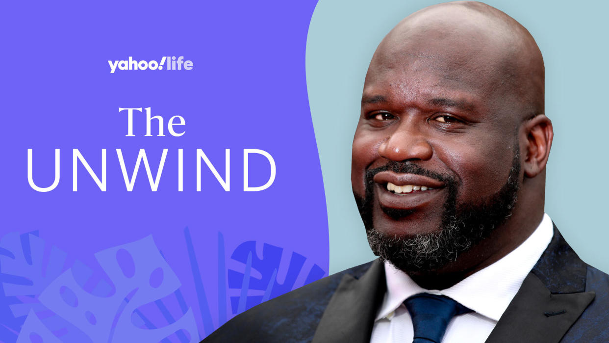 Shaquille O'Neal talks giving back, switching off and staying grounded. (Photo: Getty; designed by Quinn Lemmers)