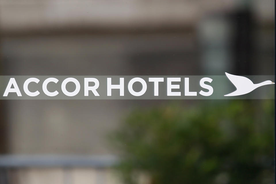 The logo sign of Accor Hotels, a French multinational hotel group. (AP Photo/Francois Mori)