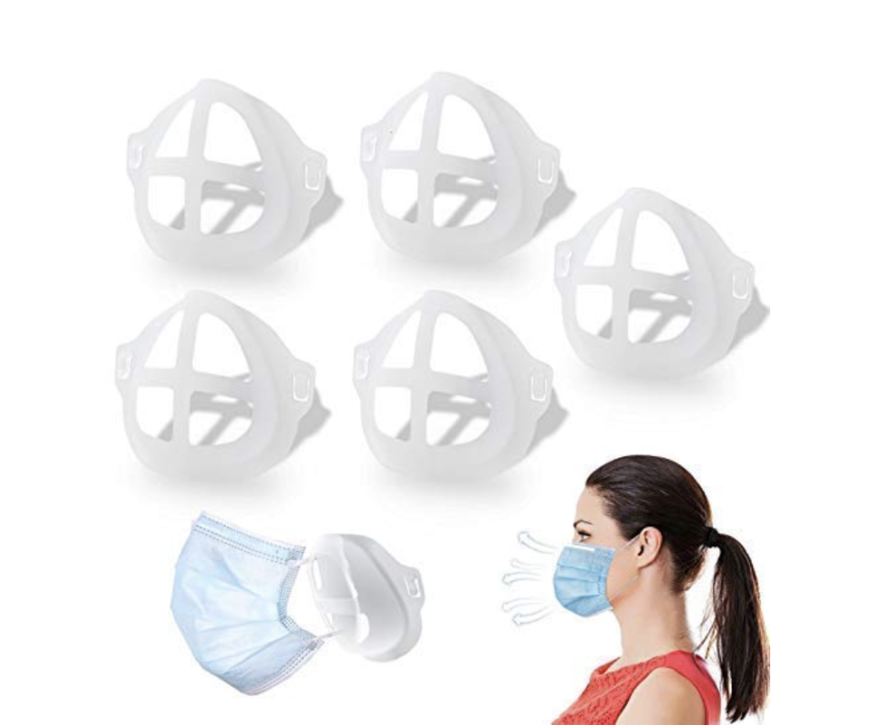 Holds aforementioned mask away, for comfort and breathability. Genius. (Photo: Amazon)