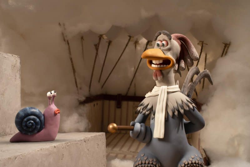 Fowler gets distracted from his mission by a snail. Photo courtesy of Aardman/Netflix