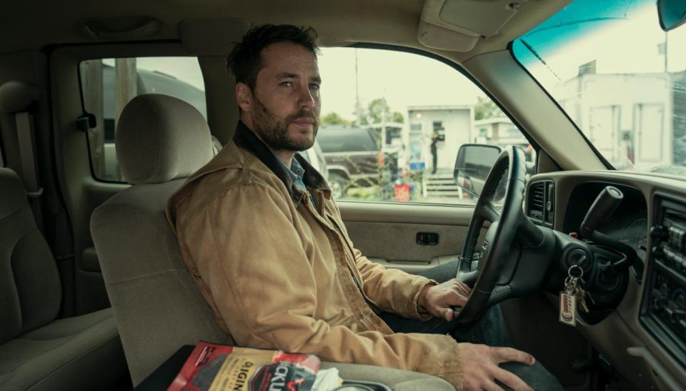 From Netflix press site: Taylor Kitsch as Glen sitting in a truck in Painkiller.