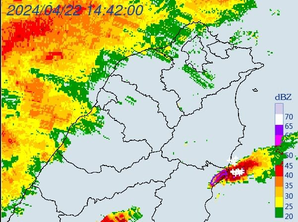 中央氣象署針對花蓮縣秀林鄉發出劇烈雷雨的災防告警訊息。取自氣象署官網