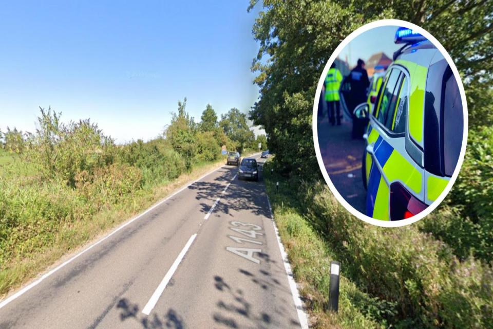 The crash happened on the A143 near Haddiscoe i(Image: Google Maps)/i