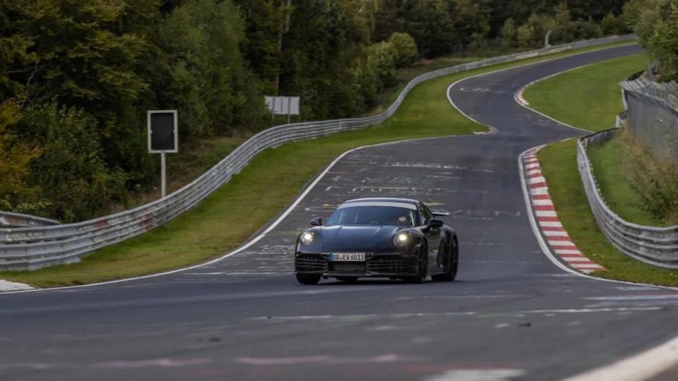 porsche 911 hybrid testing on the nurburgring