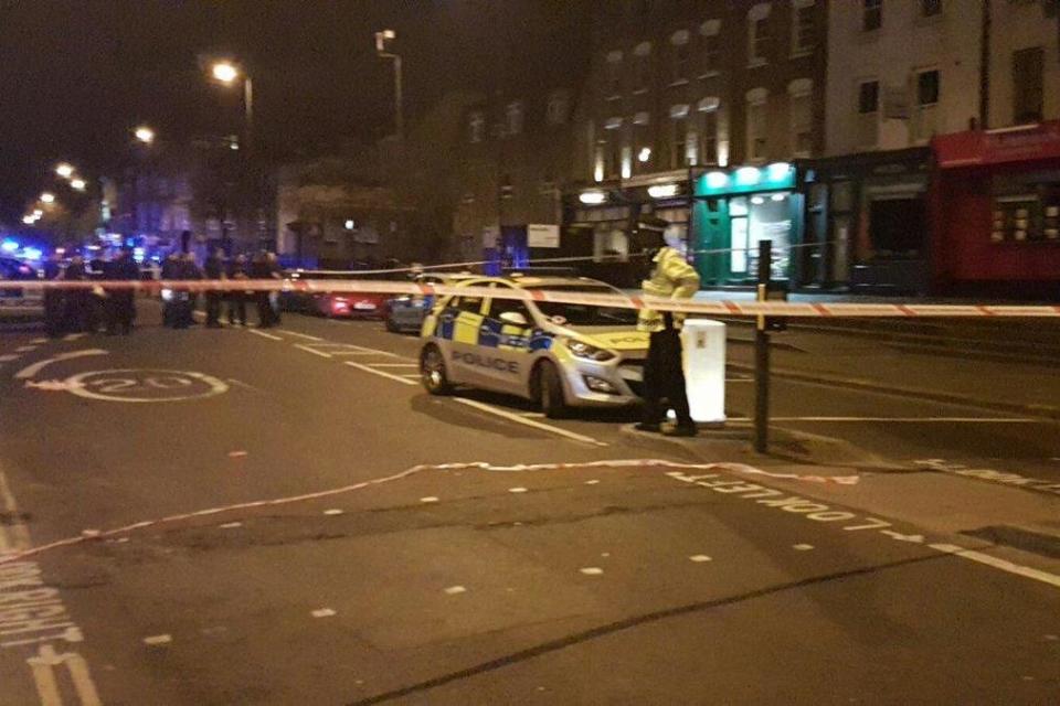 Several people were injured after a car ploughed into pedestrians in Essex Road, Islington (Shulem Stern/Twitter)