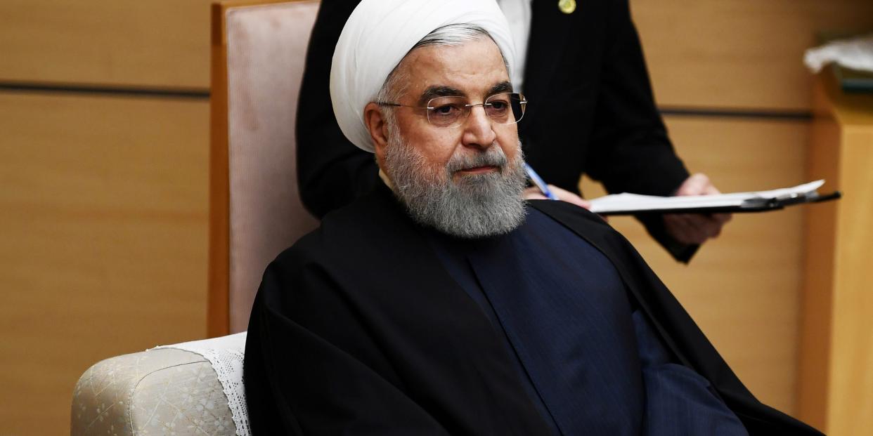 FILE PHOTO: Iranian President Hassan Rouhani in Tokyo, Japan, December 20, 2019. Charly Triballeau/Pool via REUTERS