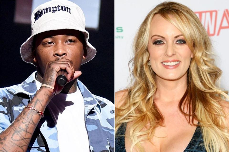 YG, Stormy Daniels | Kevin Mazur/Getty; Gabe Ginsberg/Getty