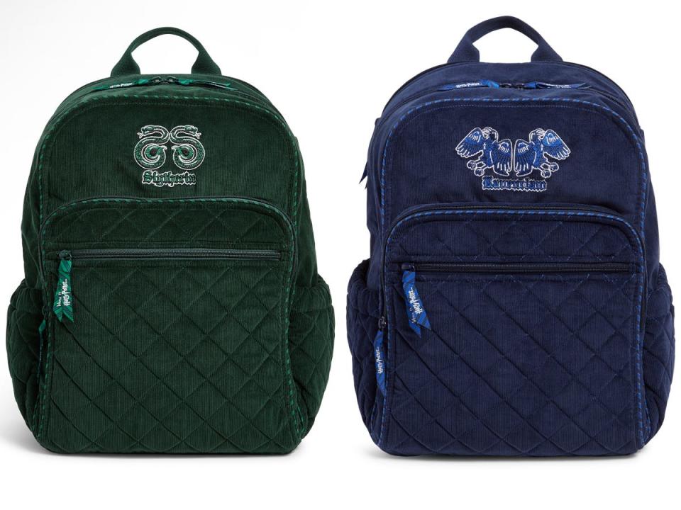 slyhterin and ravenclaw backpacks