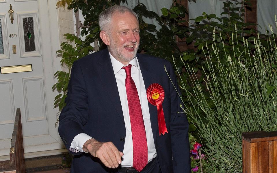 Jeremy Corbyn, Labour Party Leader, leaves his Islington home to attend his Count  - Credit:  JULIAN SIMMONDS