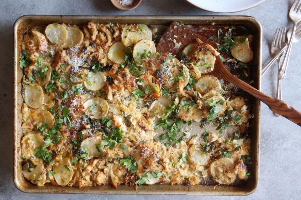 Chicken, Kale and Potato Gratin