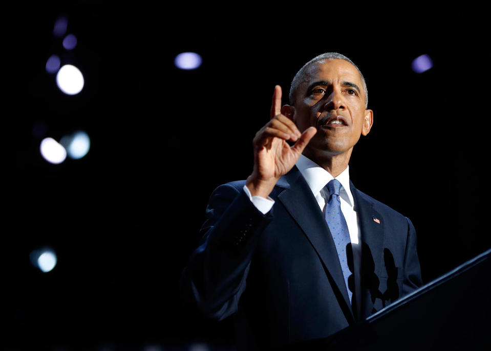 Obama bids his final farewell to the nation from his adopted hometown of Chicago