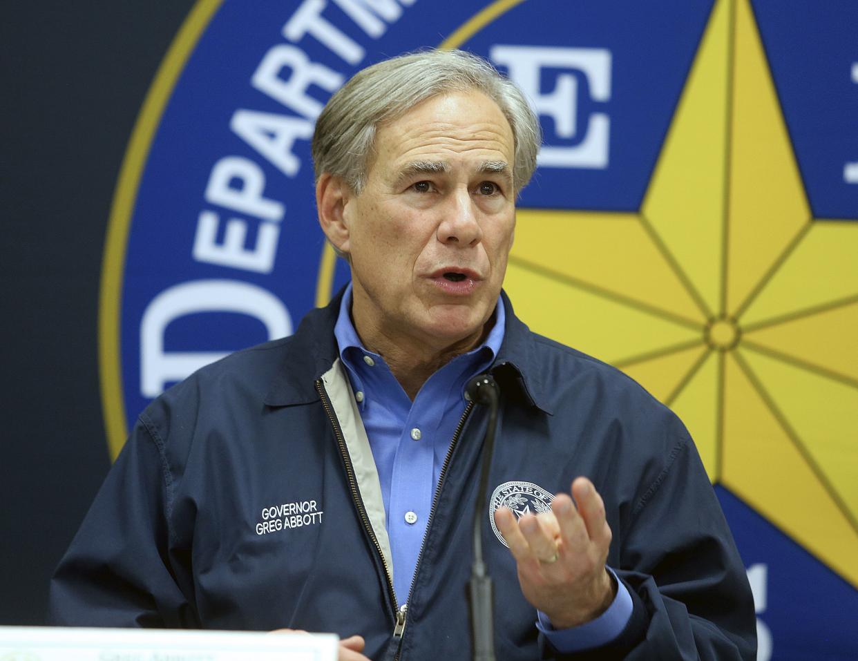 FILE - Texas Gov. Greg Abbott speaks during a news conference on March 10, 2022, in Weslaco, Texas. 