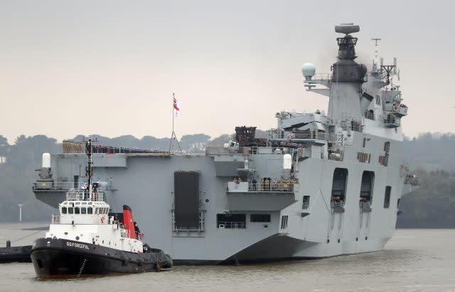 HMS Ocean was about to take on the role of Flagship to the Standing NATO Maritime Group in the Mediterranean when she was re-tasked to help in the aftermath of Hurricane Irma (Andrew Matthews/PA)