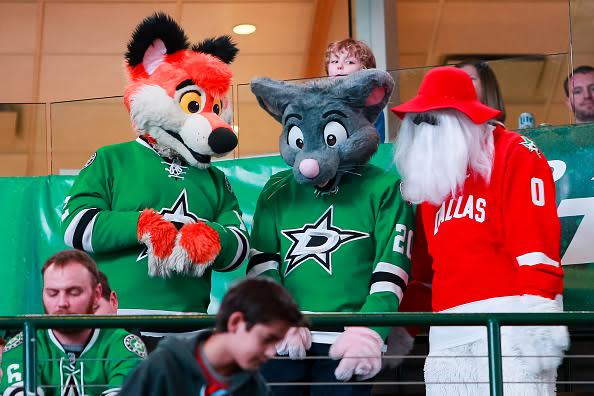 DALLAS, TX - DECEMBER 17: Dallas Stars fans dress in costume for the NHL game between the Philadelphia Flyers and Dallas Stars on December 17, 2016, at American Airlines Center in Dallas TX. Dallas defeats Philadelphia 3-1. (Photo by Andrew Dieb/Icon Sportswire via Getty Images)