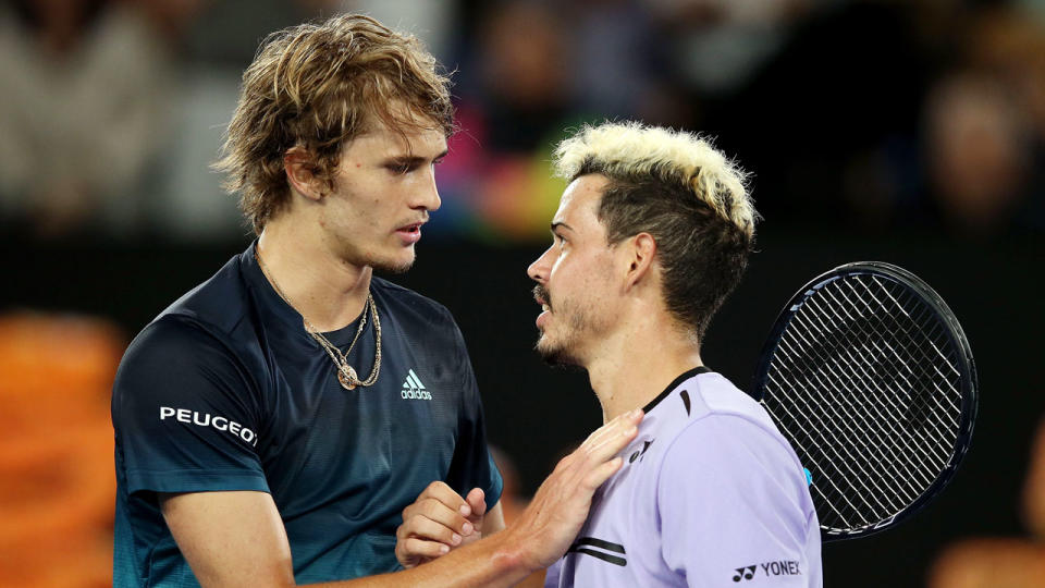 Alexander Zverev has ended Alex Bolt’s inspiring Australian Open run. Pic: Getty