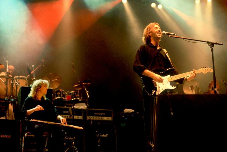 Jeff Healy and Eric Clapton at the Alpine Valley Music Theater in East Troy, Wisconsin, August 1990