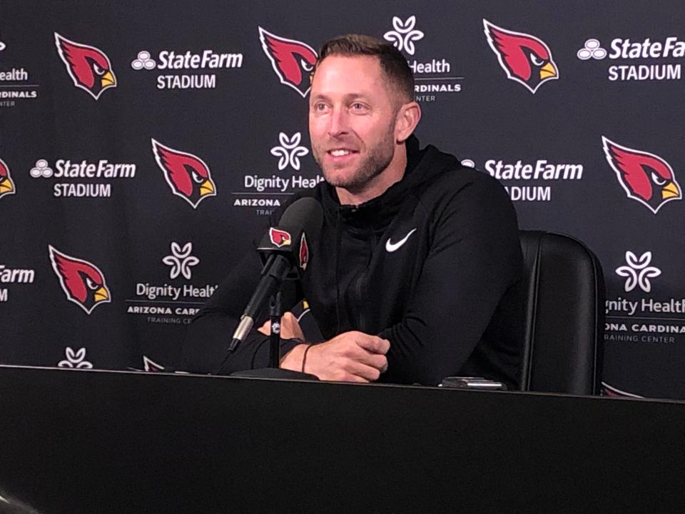 Cardinals head coach Kliff Kingsbury, during his last in-season press conference of the 2022 season Friday in Tempe.