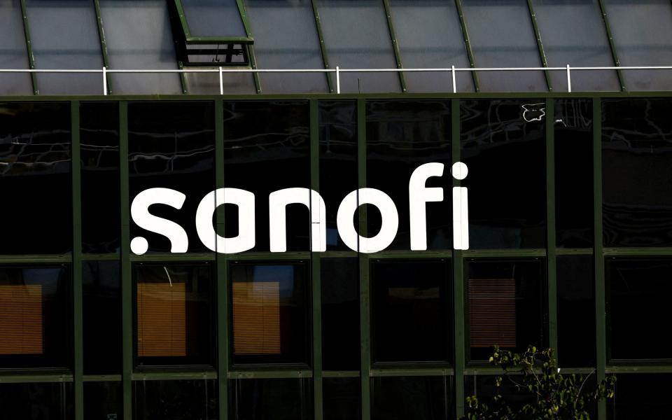 logo of Sanofi is seen at the French drugmaker's vaccine unit Sanofi Pasteur plant in Marcy-l'Etoile, near Lyon, France