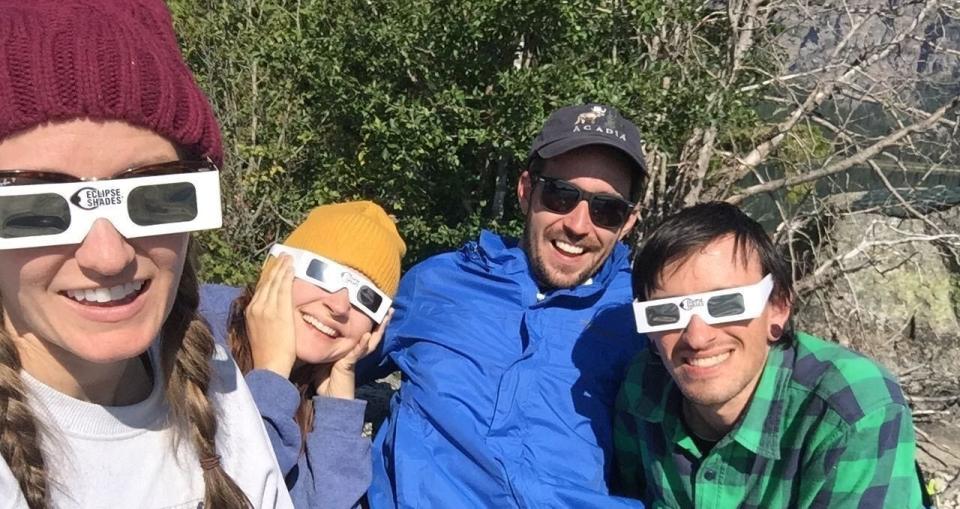 RMSC Planetarium Director Jim Bader (in blue) visited Grand Teton National Park with friends for the last total solar eclipse visible in the U.S., in 2017. He called the experience magical.