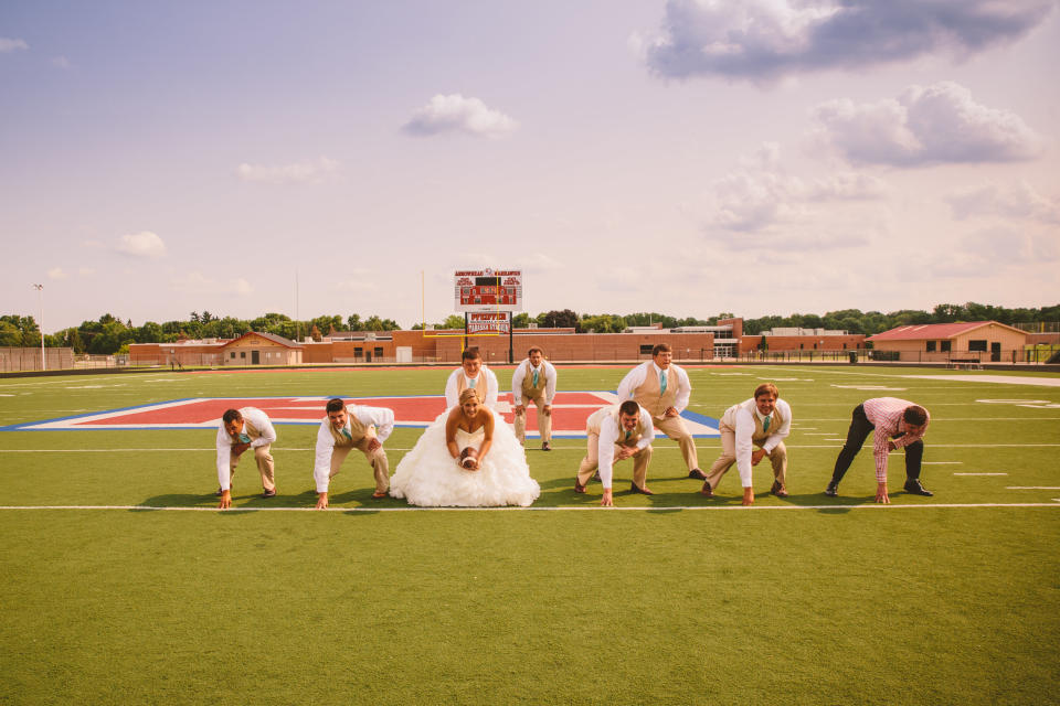 <strong>Toss around the ol' pigskin for some pre-reception fun. </strong>