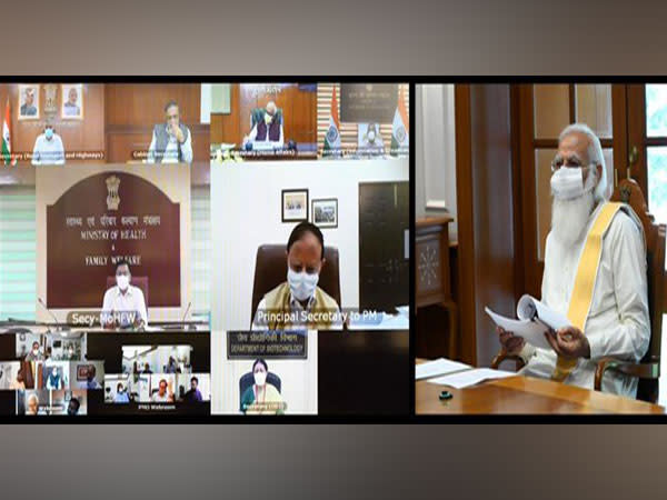 Prime Minister Narendra Modi held meeting via video conference. (Photo/ ANI)