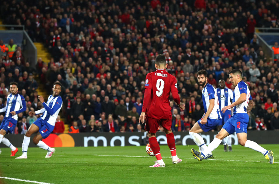 Firmino had the simple task of putting Liverpool 2-0 up from close range