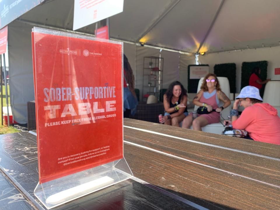 A sober-inclusive lounge space, organzied by the 1 Million Strong campaign, has returned for a second year to the Bourbon and Beyond Festival.