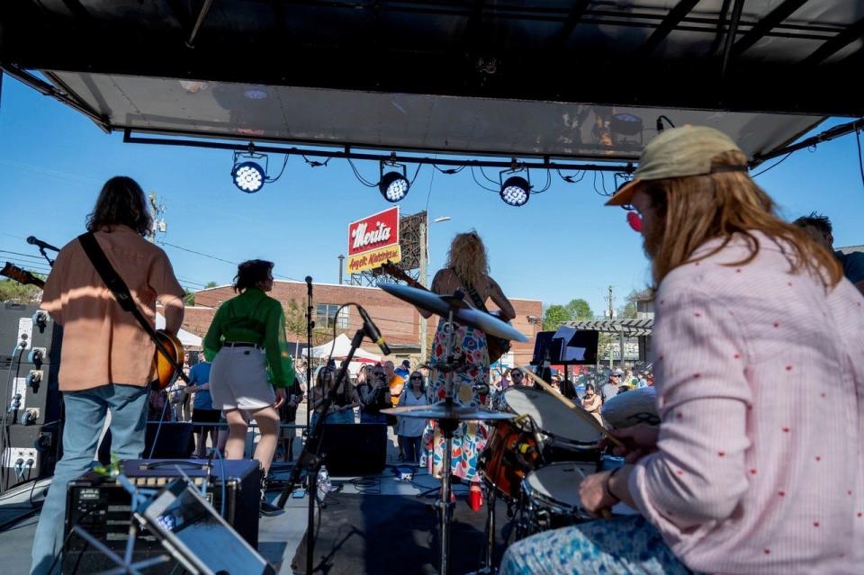 The street fair provided music and drew several thousand people.