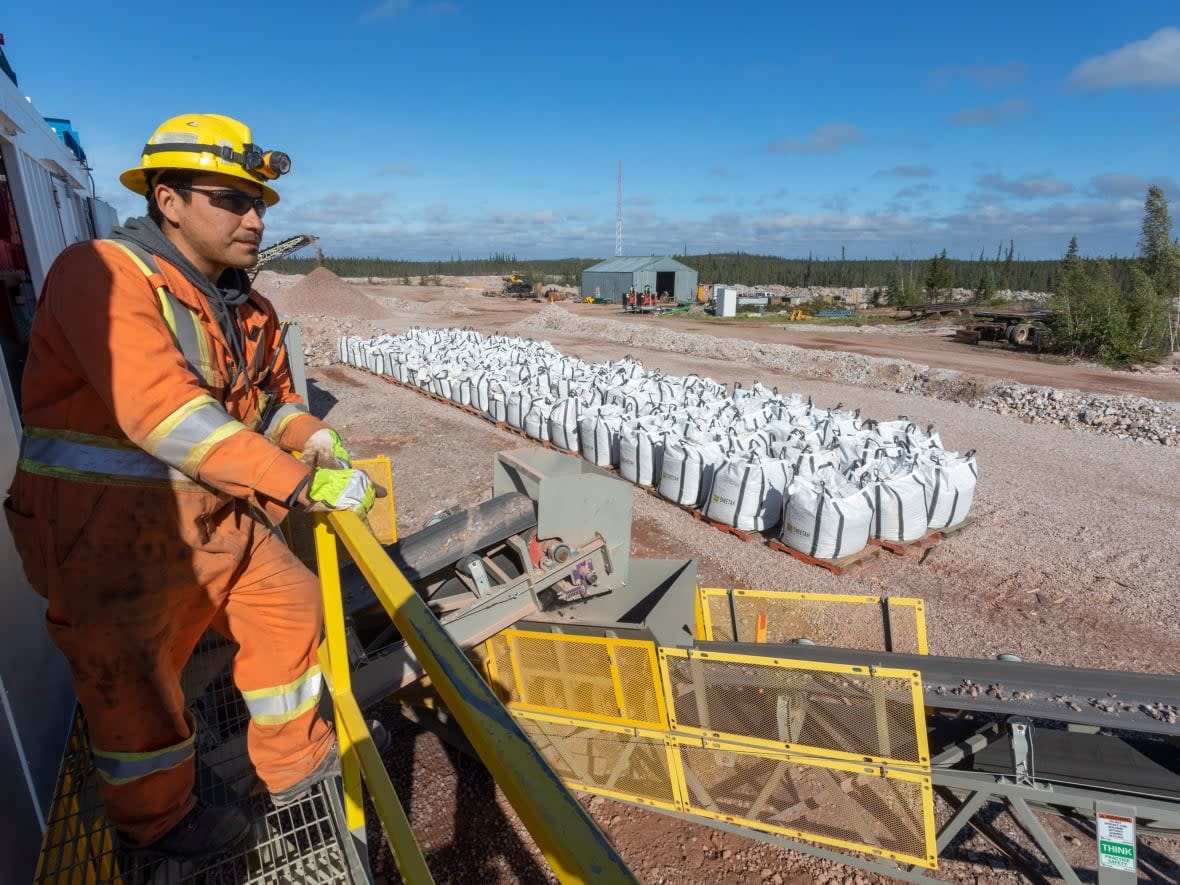 A worker at the Nechalacho rare earth mine in the Northwest Territories. The Vital Metals rare earth processing plant in Saskatoon will process rare earth elements from the Nechalacho mine. (Bill Braden/Vital Metals Ltd., Cheetah Resources Corp. - image credit)