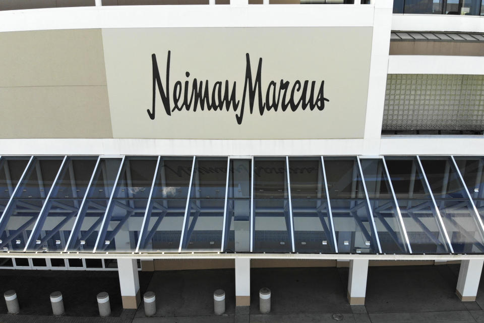 A closed Neiman Marcus store is seen at the Garden State Plaza mall in Paramus, N.J., Thursday, May 7, 2020. Neiman Marcus filed for Chapter 11 bankruptcy protection, sounding an ominous note for department stores during the coronavirus pandemic. (AP Photo/Seth Wenig)