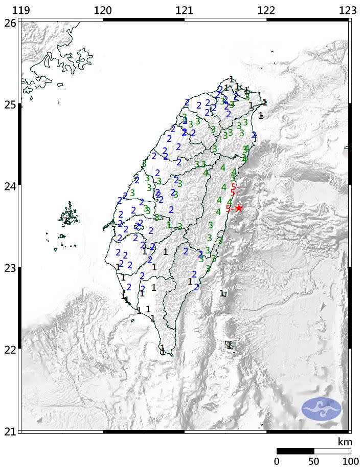 凌晨2時26分，花蓮縣政府南方 29.9 公里 東部海域發生芮氏規模6.0地震。（圖／翻攝中央氣象署網站）