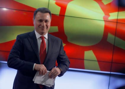 Leader of Macedonian ruling party VMRO-DPMNE and former Prime Minister Nikola Gruevski addresses the media in Skopje, Macedonia, December 12, 2016. REUTERS/Ognen Teofilovski