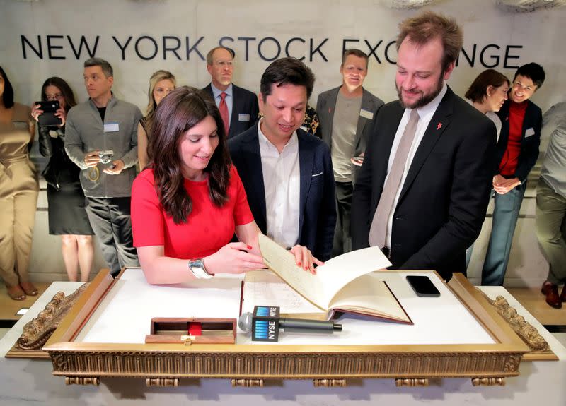 IPO of Pinterest Inc. at the New York Stock Exchange in New York