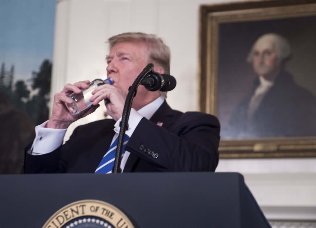 The great people of the internet are photoshopping Trump’s water bottle fiasco — bless this great country