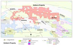 Goldarm Property Plan View Map Located 40 KM East of the Prolific Timmins Gold Camp