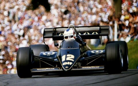 Grand Prix of Great Britain...Nigel Mansell drives the #12 John Player Team Lotus Renault 95T Turbo during the British Grand Prix on 22 July 1984 at the Brands Hatch circuit in Fawkham, Great Britain - Credit: Mike Powell/Getty Images