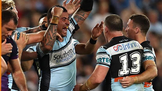 Andrew Fifita scores the match-winning try.